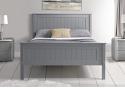 4ft6 Double Torre Grey painted wood bed frame, high foot end panel 3